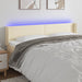 Tăblie de pat cu LED, crem, 203x16x78/88 cm, piele ecologică - WALTI WALTI