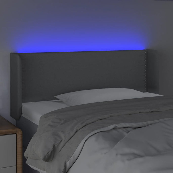 Tăblie de pat cu LED, gri deschis, 83x16x78/88 cm, textil - WALTI WALTI