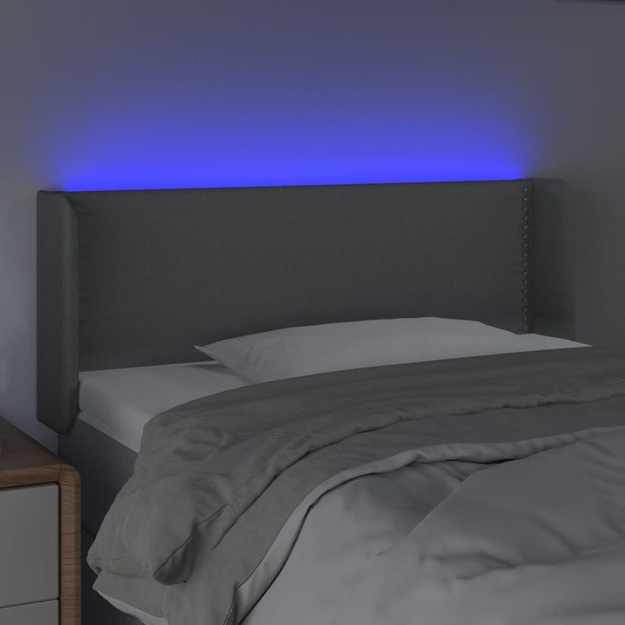 Tăblie de pat cu LED, gri deschis, 93x16x78/88 cm, textil - WALTI WALTI
