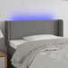 Tăblie de pat cu LED, gri închis, 103x16x78/88 cm, textil - WALTI WALTI