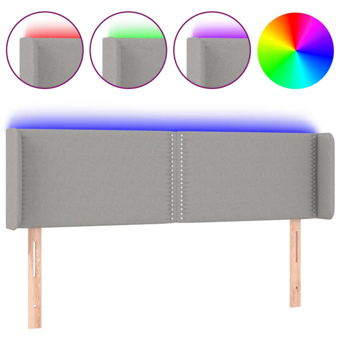 Tăblie de pat cu LED, gri deschis, 147x16x78/88 cm, textil - WALTI WALTI