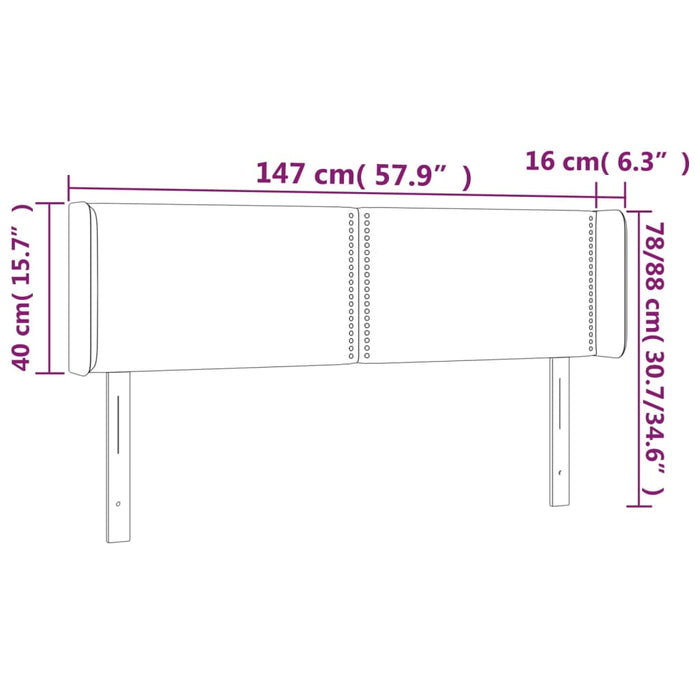 Tăblie de pat cu LED, crem, 147x16x78/88 cm, textil - WALTI WALTI