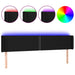 Tăblie de pat cu LED, negru, 203x16x78/88 cm, textil - WALTI WALTI