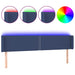 Tăblie de pat cu LED, albastru, 203x16x78/88 cm, textil - WALTI WALTI