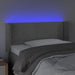Tăblie de pat cu LED, gri deschis, 83x16x78/88 cm, catifea - WALTI WALTI