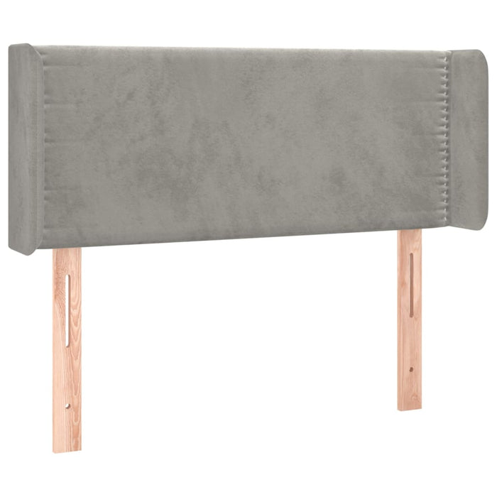 Tăblie de pat cu LED, gri deschis, 103x16x78/88 cm, catifea - WALTI WALTI