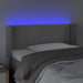 Tăblie de pat cu LED, gri deschis, 103x16x78/88 cm, catifea - WALTI WALTI