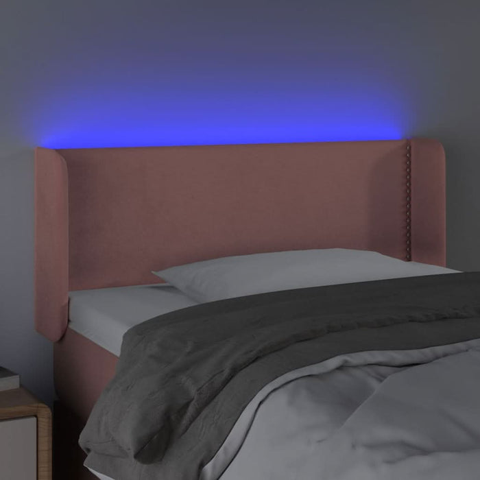 Tăblie de pat cu LED, roz, 103x16x78/88 cm, catifea - WALTI WALTI