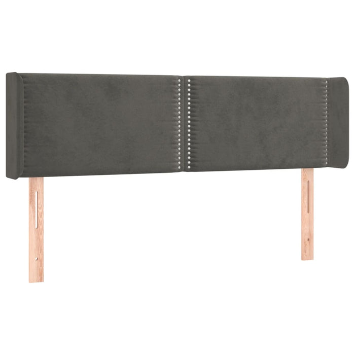 Tăblie de pat cu LED, gri închis, 147x16x78/88 cm, catifea - WALTI WALTI