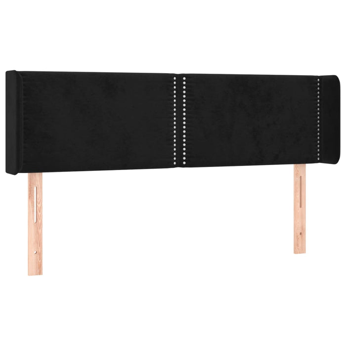 Tăblie de pat cu LED, negru, 147x16x78/88 cm, catifea - WALTI WALTI