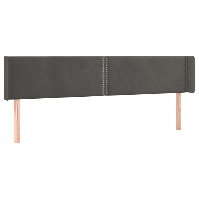 Tăblie de pat cu LED, gri închis, 163x16x78/88 cm, catifea - WALTI WALTI
