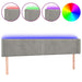 Tăblie de pat cu LED, gri deschis, 203x16x78/88 cm, catifea - WALTI WALTI