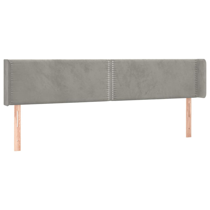 Tăblie de pat cu LED, gri deschis, 203x16x78/88 cm, catifea - WALTI WALTI