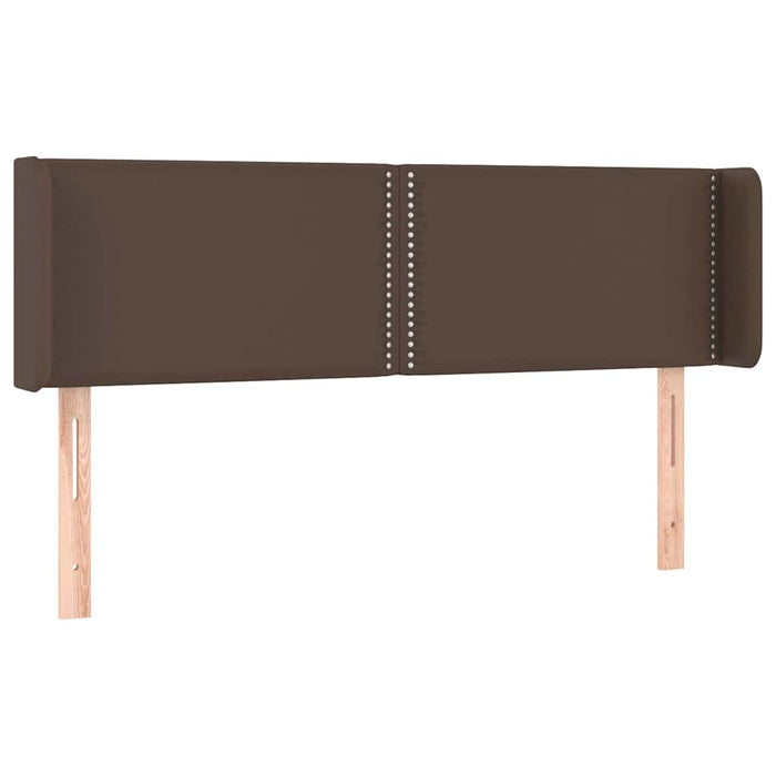 Tăblie de pat cu LED, maro, 147x16x78/88 cm, piele ecologică WALTI