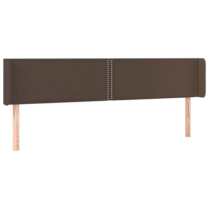 Tăblie de pat cu LED, maro, 163x16x78/88 cm, piele ecologică WALTI
