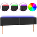 Tăblie de pat cu LED, negru, 203x16x78/88 cm, piele ecologică - WALTI WALTI