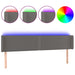 Tăblie de pat cu LED, gri, 203x16x78/88 cm, piele ecologică - WALTI WALTI