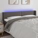 Tăblie de pat cu LED, gri, 203x16x78/88 cm, piele ecologică - WALTI WALTI