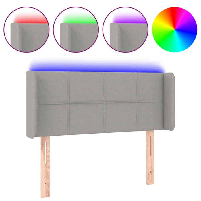 Tăblie de pat cu LED, gri deschis, 83x16x78/88 cm, textil - WALTI WALTI