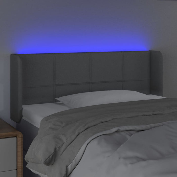 Tăblie de pat cu LED, gri deschis, 83x16x78/88 cm, textil - WALTI WALTI