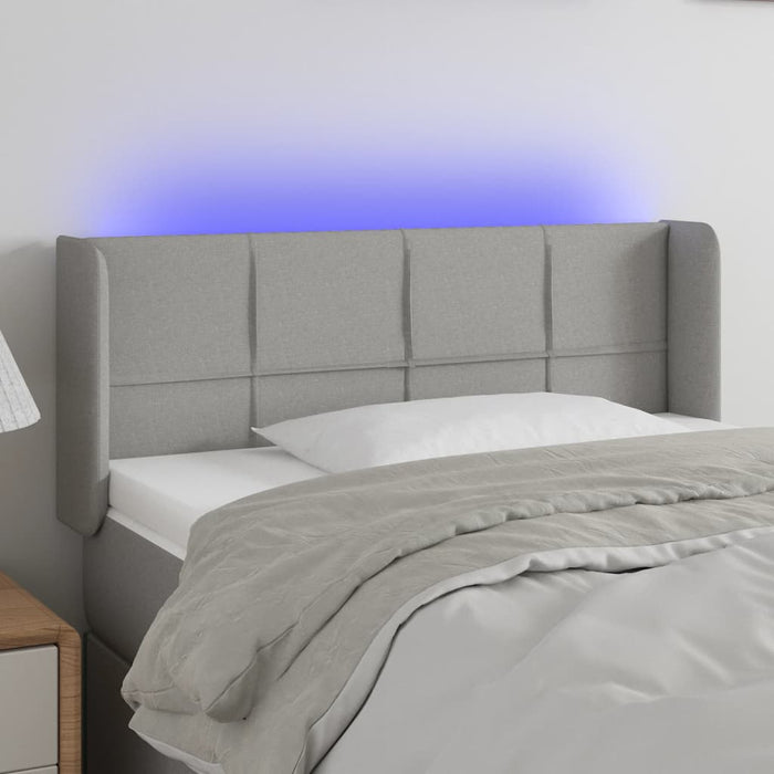 Tăblie de pat cu LED, gri deschis, 83x16x78/88 cm, textil - WALTI WALTI
