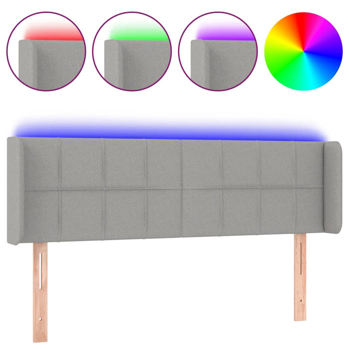 Tăblie de pat cu LED, gri deschis, 147x16x78/88 cm, textil - WALTI WALTI