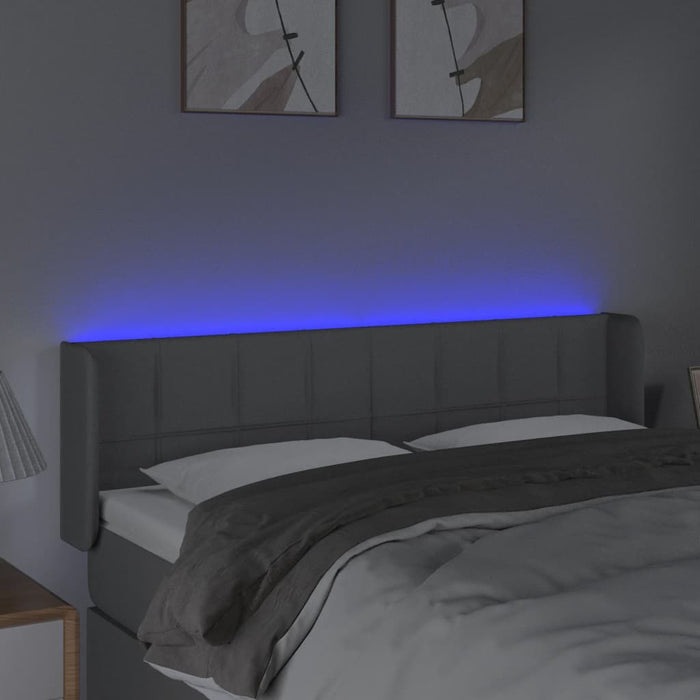 Tăblie de pat cu LED, gri deschis, 147x16x78/88 cm, textil - WALTI WALTI