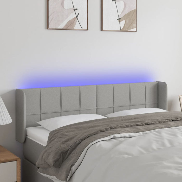 Tăblie de pat cu LED, gri deschis, 147x16x78/88 cm, textil - WALTI WALTI
