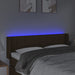 Tăblie de pat cu LED, maro închis, 147x16x78/88 cm, textil - WALTI WALTI