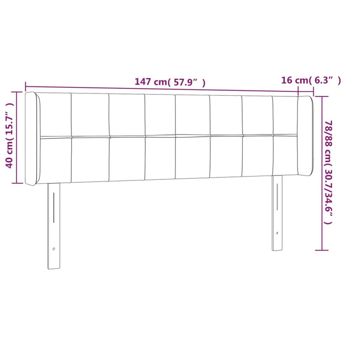 Tăblie de pat cu LED, gri taupe, 147x16x78/88 cm, textil - WALTI WALTI