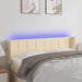 Tăblie de pat cu LED, crem, 147x16x78/88 cm material textil - WALTI WALTI