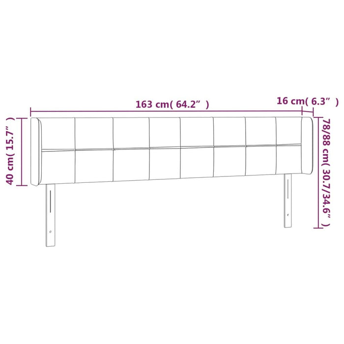 Tăblie de pat cu LED, gri închis, 163x16x78/88 cm, textil - WALTI WALTI