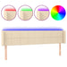 Tăblie de pat cu LED, crem, 163x16x78/88 cm, textil - WALTI WALTI
