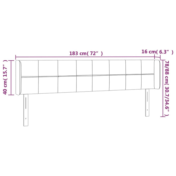 Tăblie de pat cu LED, gri închis, 183x16x78/88 cm, textil - WALTI WALTI