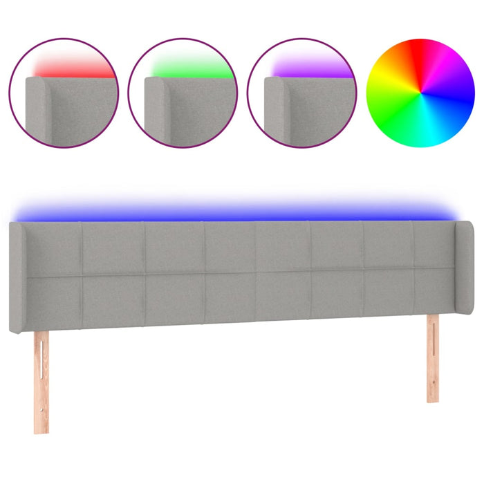 Tăblie de pat cu LED, gri deschis, 203x16x78/88 cm, textil - WALTI WALTI