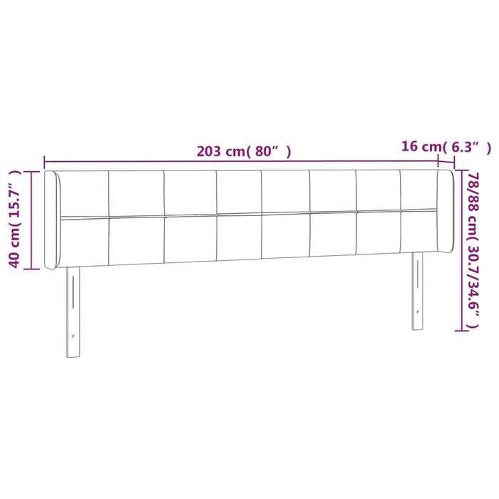 Tăblie de pat cu LED, gri deschis, 203x16x78/88 cm, textil - WALTI WALTI