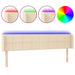 Tăblie de pat cu LED, crem, 203x16x78/88 cm, textil - WALTI WALTI