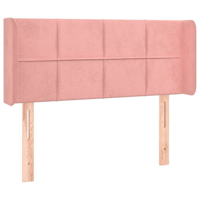 Tăblie de pat cu LED, roz, 93x16x78/88 cm, catifea WALTI