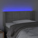 Tăblie de pat cu LED, gri deschis, 103x16x78/88 cm, catifea - WALTI WALTI