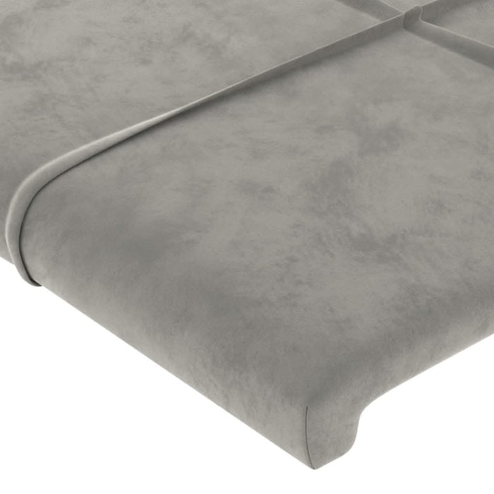 Tăblie de pat cu LED, gri deschis, 103x16x78/88 cm, catifea - WALTI WALTI