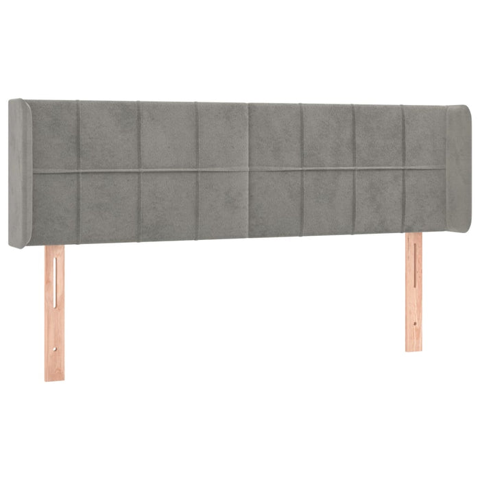 Tăblie de pat cu LED, gri deschis, 147x16x78/88 cm, catifea - WALTI WALTI