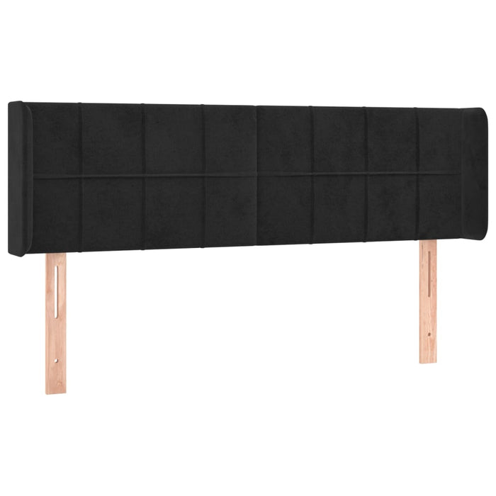Tăblie de pat cu LED, negru, 147x16x78/88 cm, catifea - WALTI WALTI