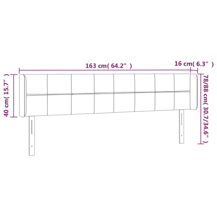 Tăblie de pat cu LED, negru, 163x16x78/88 cm, catifea - WALTI WALTI