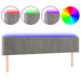 Tăblie de pat cu LED, gri deschis, 183x16x78/88 cm, catifea - WALTI WALTI