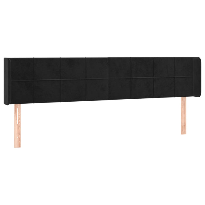 Tăblie de pat cu LED, negru, 183x16x78/88 cm, catifea - WALTI WALTI