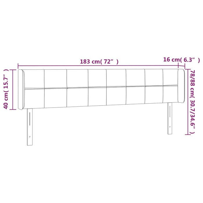 Tăblie de pat cu LED, negru, 183x16x78/88 cm, catifea - WALTI WALTI