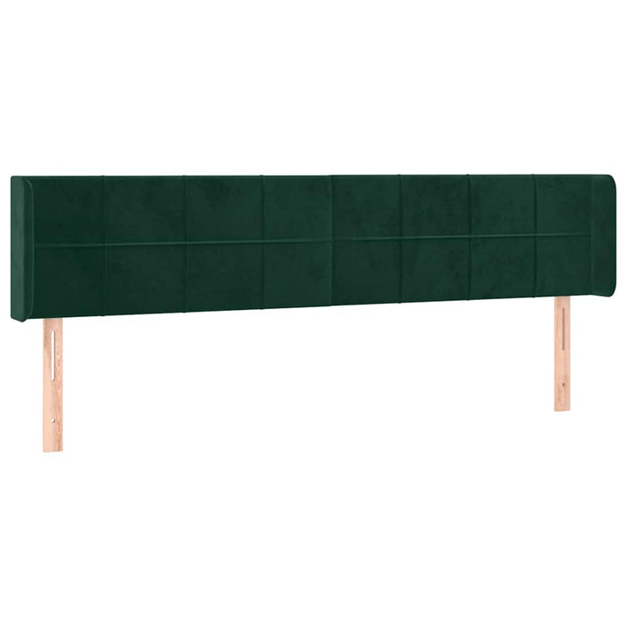 Tăblie de pat cu LED, verde închis, 183x16x78/88 cm, catifea - WALTI WALTI