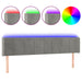 Tăblie de pat cu LED, gri deschis, 203x16x78/88 cm, catifea - WALTI WALTI