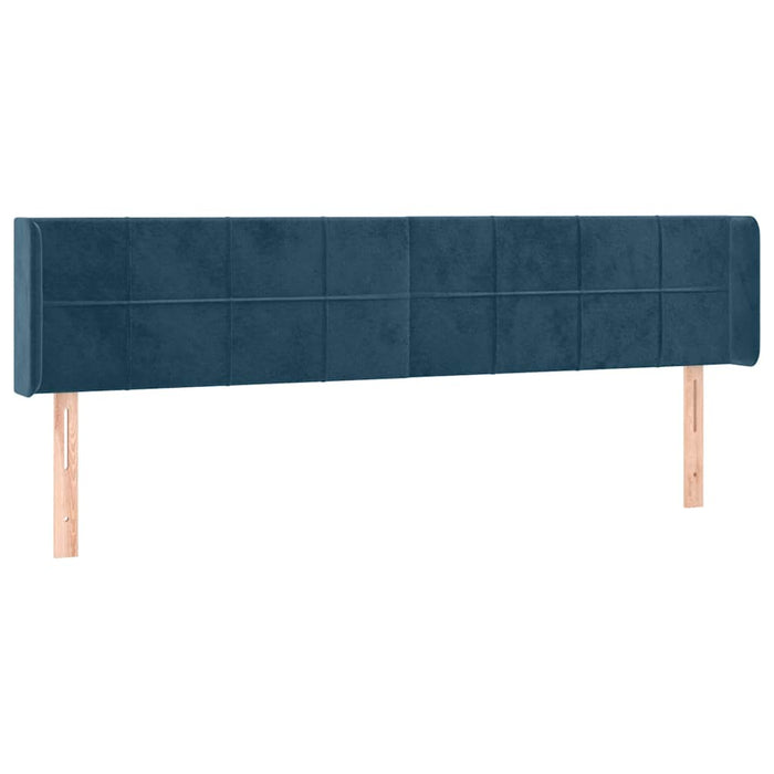 Tăblie de pat cu LED, albastru închis, 203x16x78/88 cm, catifea - WALTI WALTI