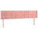 Tăblie de pat cu LED, roz, 203x16x78/88 cm, catifea - WALTI WALTI